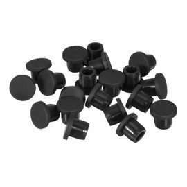 sourcing map 20 Pieces Black Plug Holes, Waterproof Button Plug Rubber Hole Plugs for 9mm/0.35" Hole