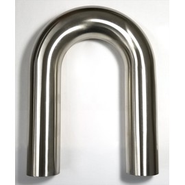 2" Stainless 180° Mandrel Bend - 1.5D/3" CLR Loose Radius - 16GA/.065" Wall - 6" Leg/6" Leg - SS304 - Exhaust Fabrication