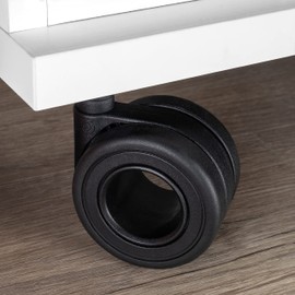 Emuca - Castors kit with Plate-Mounted,Ø65 (2,55 inch),Black Painted,Steel and Plastic