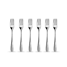 Wilmax Desert Fork 19 cm Set of 6 Cutlery Set Cutlery Dinner Dishwasher Safe Crockery Set Kitchen Dinnerware Cutlery Silver Cutlery in Colour Box