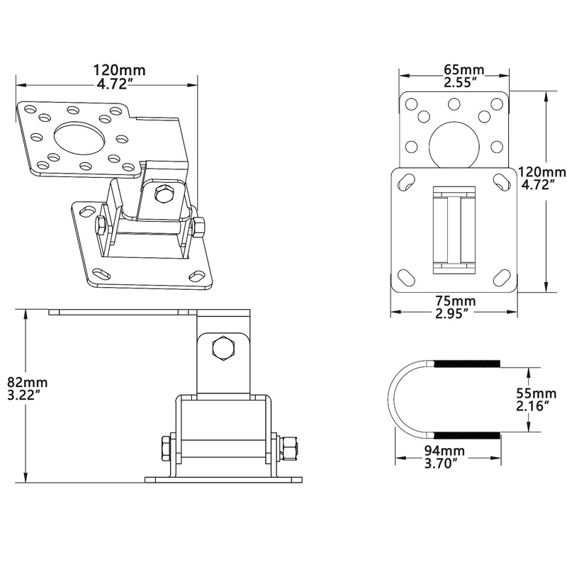 WiTi Antirust Mounting Adapter for Wall and Post Installation Adjustable