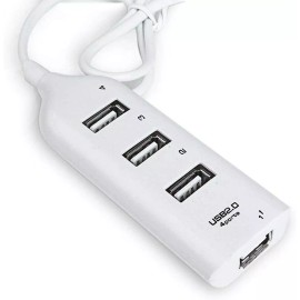 KINGMAN USB 2.0 Hi-Speed 4-Port Splitter Hub For PC Notebook High Speed Computer White