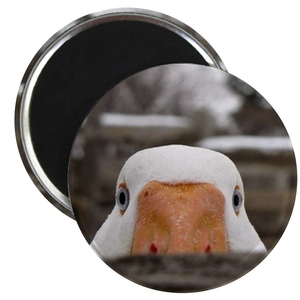 CafePress Peeking Goose Magnet 2.25" Round Magnet, Refrigerator Magnet