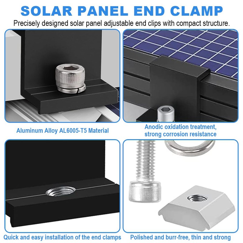 Duoleimi Module Clamps Solar Mounting Solar Panel End Clamps 30