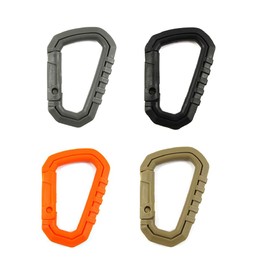 SagaSave 4 Pieces Carabiner Clips Plastic D Shape Quick Link Keychain Tactical Carabiner Hook for Outdoor Sports Hiking Climbing (4 Colors)