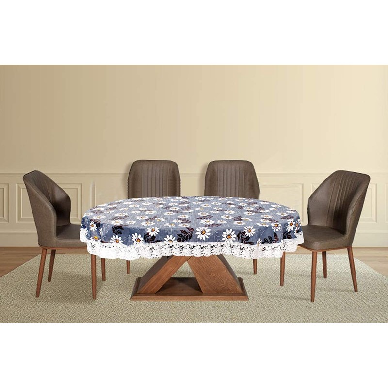 CASA-NEST Plastic Flowered Oval Shaped 4 to 6 Seater Table
