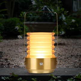 Cordless Portable LED Table Lamp， Rechargeable Battery Operated Desk Lamp with Touch Sensor, Three-Level Dimmable Suitable for Bars/Cafes/Restaurants/Bedrooms/Camping Sites. (Gold)