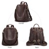 S-ZONE Leather Backpack Purses for Women Antitheft Soft Rucksack Ladies