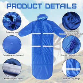 Macarrie Wearable Sleeping Bag with Dual Hoodie,Longsleeves,Pockets and Adjustable Drawstring，Ideal for Camping, Cold Weather Hiking, Blanket,Shelter