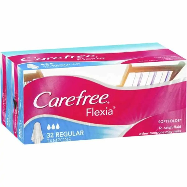 Carefree Regular Flexia Tampons 32 Pack