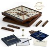 Scrabble Deluxe Edition with Rotating Wooden Game Board
