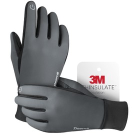 Guantes de invierno para hombre y mujer, hechos con Thinsulate 3M, guantes térmicos ligeros y cálidos para clima frío con dedos de visualización táctil, guantes de correr resistentes al agua