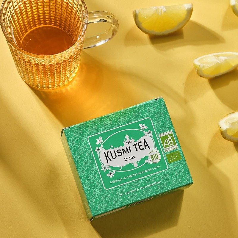 KUSMI TEA, Detox - Organic Blend of Green Tea, Mate