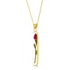 Shrieking Violet 18ct Gold-Plated Long Real Flower Pendant Necklace -