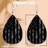 Black Camo USA Flag Leather Earrings Set | Lightweight Faux