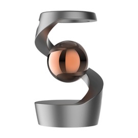 Perfeclan Gravity Defying Kinetic Fidget Toy Aluminum Alloy Ornament for Adults Gift Floating Ball Desk Floating Gyroscope, Gray Rose Gold Ball