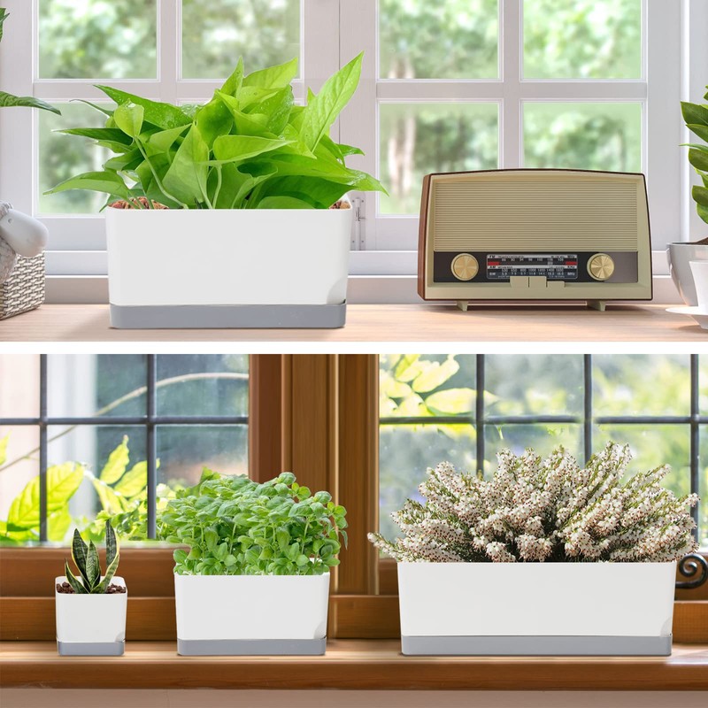 Vugosson Self Watering Planters Pots for Indoor Plants, 7 Pack