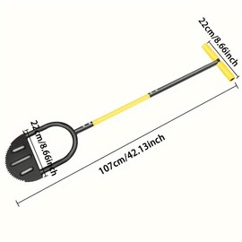 OBELGEOYA Lawn & Garden Steel Edger, 41 Inch - Half Moon Edger with Steel Blade and Long Rubber Handle, Saw-Tooth Garden Tool with Wide Footplate for Sidewalk Edging, Flower Bed, Grass Maintenance