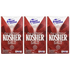 Diamond Crystal Pure and Natural Kosher Salt, 48 oz (Pack of 3)