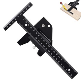 0-210mm Woodworking Multifunctional Marking Ruler, Aluminum Alloy, T-shaped Ruler, Carpentry, DIY Tool, High Precision Measurement and Marking, Lightweight, Stable, Compatible with Protractors, Line Drawing, Writing