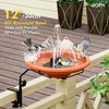 iBorn Bird Bath for Outside,Deck Mounted Bird Bath 12in,Bird Baths