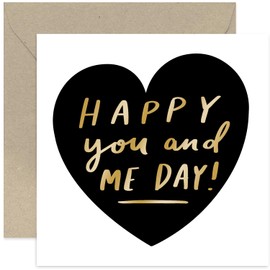 Old English Co. Happy You and Me Day Card - Anniversary Card for Wife - Husband Anniversary Card for Men or Women - Gifts for Other Half - Special Valentine's Day Card | Blank Inside