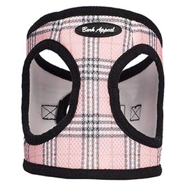 Bark Appeal Mesh Step in Harness, Small, Pink Plaid