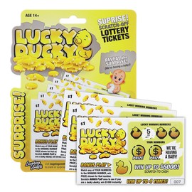 Laughing Smith Lucky Ducky Fake Pregnancy Announcement Lottery Tickets - Pregnancy Reveal Scratch Off Card - Funny Surprise Pregnancy Announcement - Gender Reveal - Cute Baby Announcement Ideas-Prank