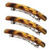 3 Pack Matte Leopard Print Tortoise Shell French Hair Barrettes