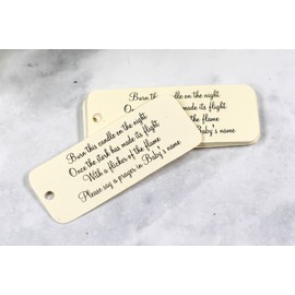 Mini Baby Shower Favor Tags for Candle Favors - 20 pc (Cream)