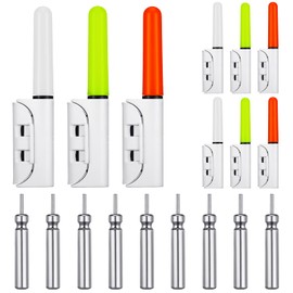 Retisee 9 Pcs 2.5 Inch Fishing Glow Sticks LED Fishing Pole Light Night Fishing Strike Alert Glow Stick Bite Alarm Night Fishing Rod Waterproof Luminous Rod Tip Glow Lamp, Battery Included