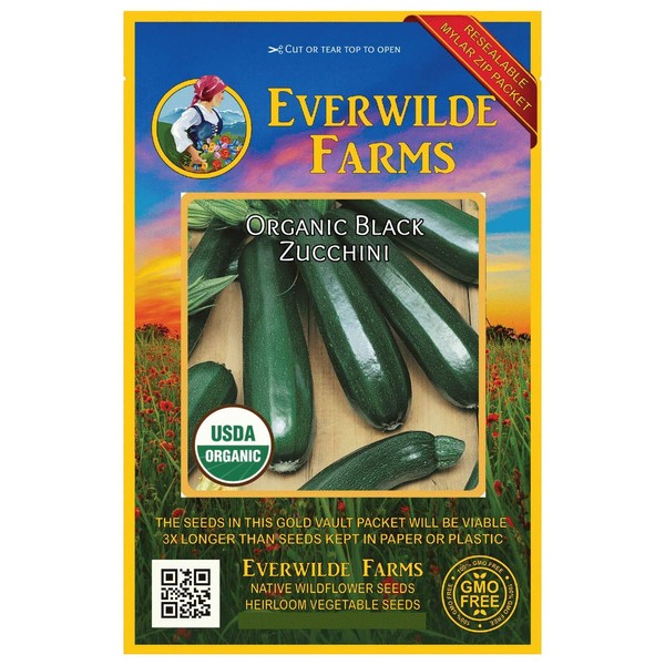 Everwilde Farms - 1 Oz Organic Black Zucchini Summer Squash