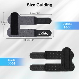 supregear Finger Splints, 2-Pack Universal Finger Straightening Brace Finger Support Broken and Trigger Finger Splints for Middle, Index, Ring, Pinky Fingers, Dark Grey