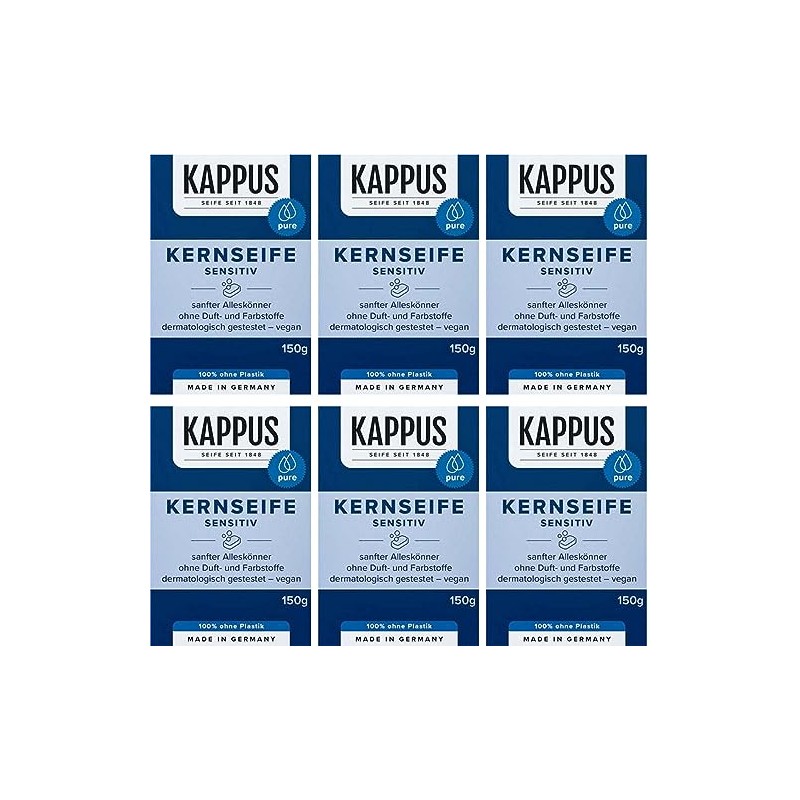 Kappus Sensitive Core Soap - 6 x 150 g (900