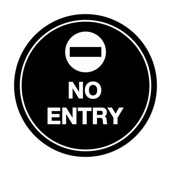 Signs ByLITA Circle No Entry Sign with Adhesive Tape, Mounts