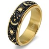 DURSI Sun Moon and Star Spinner Fidget Ring for Anxiety