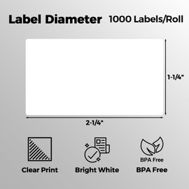 Shipping Labels Compatible with Dymo 30334 (2 1/4” x 1 1/4”) Thermal Labels, 12 Rolls 12000 Address Label Fits for Dymo Labelwriter 450, 450 Turbo, 4XL (Not for 550, 5XL)