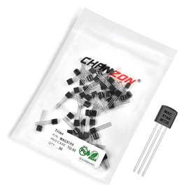 Chanzon MAC97A6 TO-92 Bidirectional Triac Thyristor Transistor, Peak Reverse Voltage 400V, 50 Pack