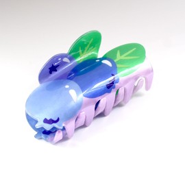 Blueberry Shape Hair Claw Clip Dopamine Fruit Non-Slip Hair Accessories 3.2" X 2" for Thin Hair Women Girls, Blue Berry