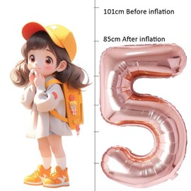 Vthoviwa Big Aluminum Helium Number Balloons, No. 13 / 31, Approx. 40 inches (100 cm), Rose Gold, Birthdays, Carnivals, Decorations, Anniversaries, Parties, for Men and Women