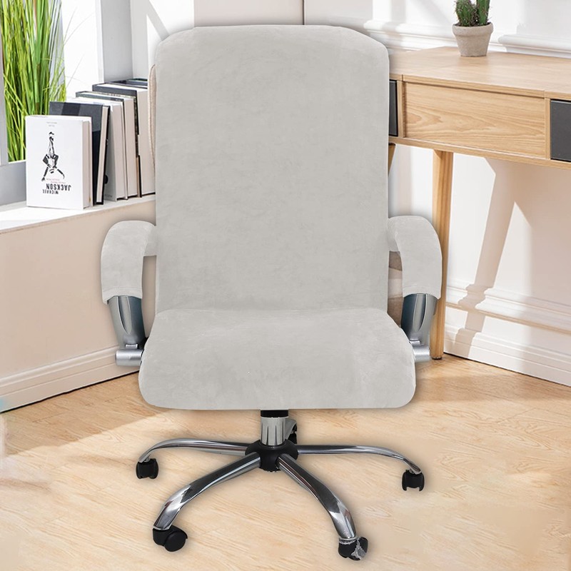 Velvet Office Chair Cover with Arm Covers Stretch Computer Desk