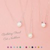 Choice of Birthstone Necklace Women's Ear Pearl Cat Motif Silver