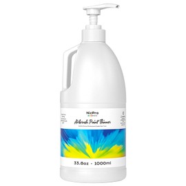 Nicpro Professional Airbrush Thinner, 33.8 oz Bottle with Pump, Airbrush Paint Thinner for Acrylic Paints, Water-Based Fluid Medium Improves Acrylic Paint Flow for Model Wood Canvas Metal Plastic