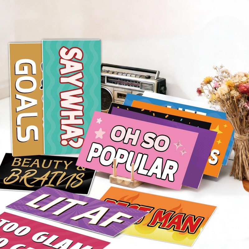 24 Double Sided Photo Booth Props 11x5.5in,Birthday & Party Decor