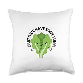 Lettuce Have Some Fun - Romaine, Vegetable | Funny Lettuce Throw Pillow