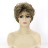 AIYLMZ Short Fluffy Blonde Wigs for Women, Brown Bob Wig