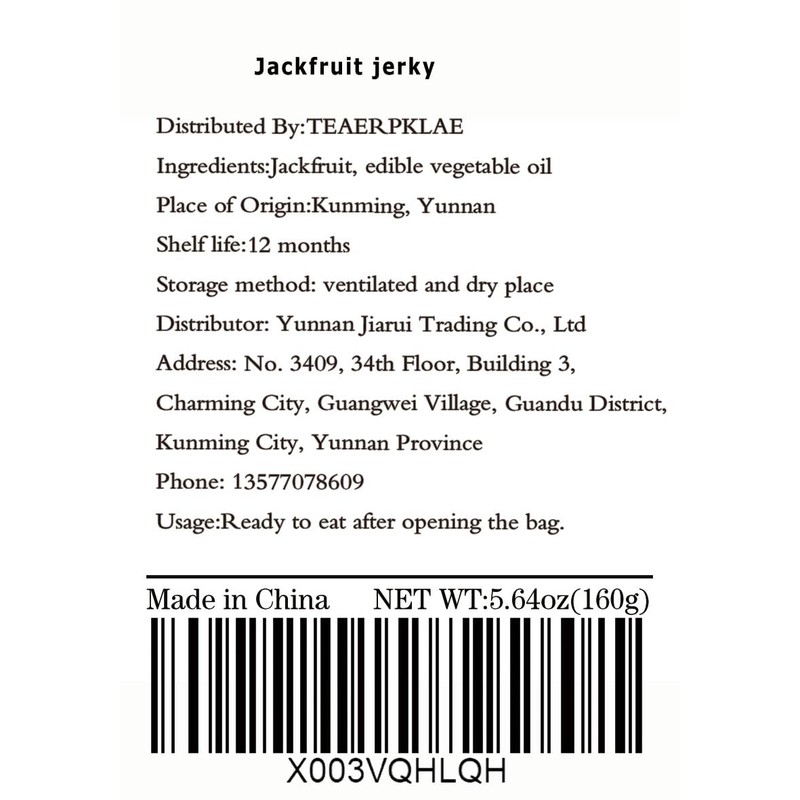 jackfruit snacks 5.6ounce/160g， Gluten free,， dried fruit no sugar added，