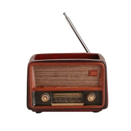 Funny live 4.7 Inches Retro Radio Shape Desktop Decoration Resin Crafts Ornaments Home Office Personality Multi-purpose Succulent Plant Pot | Pen Holder (Dark Brown)