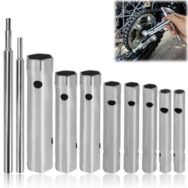 BANTI Pipe Socket Spanner Set 10-Piece Spark Plug Wrench Set 6-22 mm Socket Spanner Double Socket Wrench Pipe Wrench for Sink Tap Installation Repair