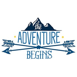 Samunshi® Adventure Begins Lettering Sticker Car Sticker Windscreen Sticker Motorcycle Sticker – 10 x 5.8 cm Light Blue